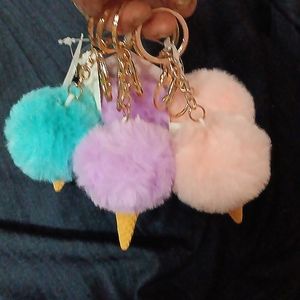 NWT POM POM ICE CREAM CONE BAG CHARM TORQUISE